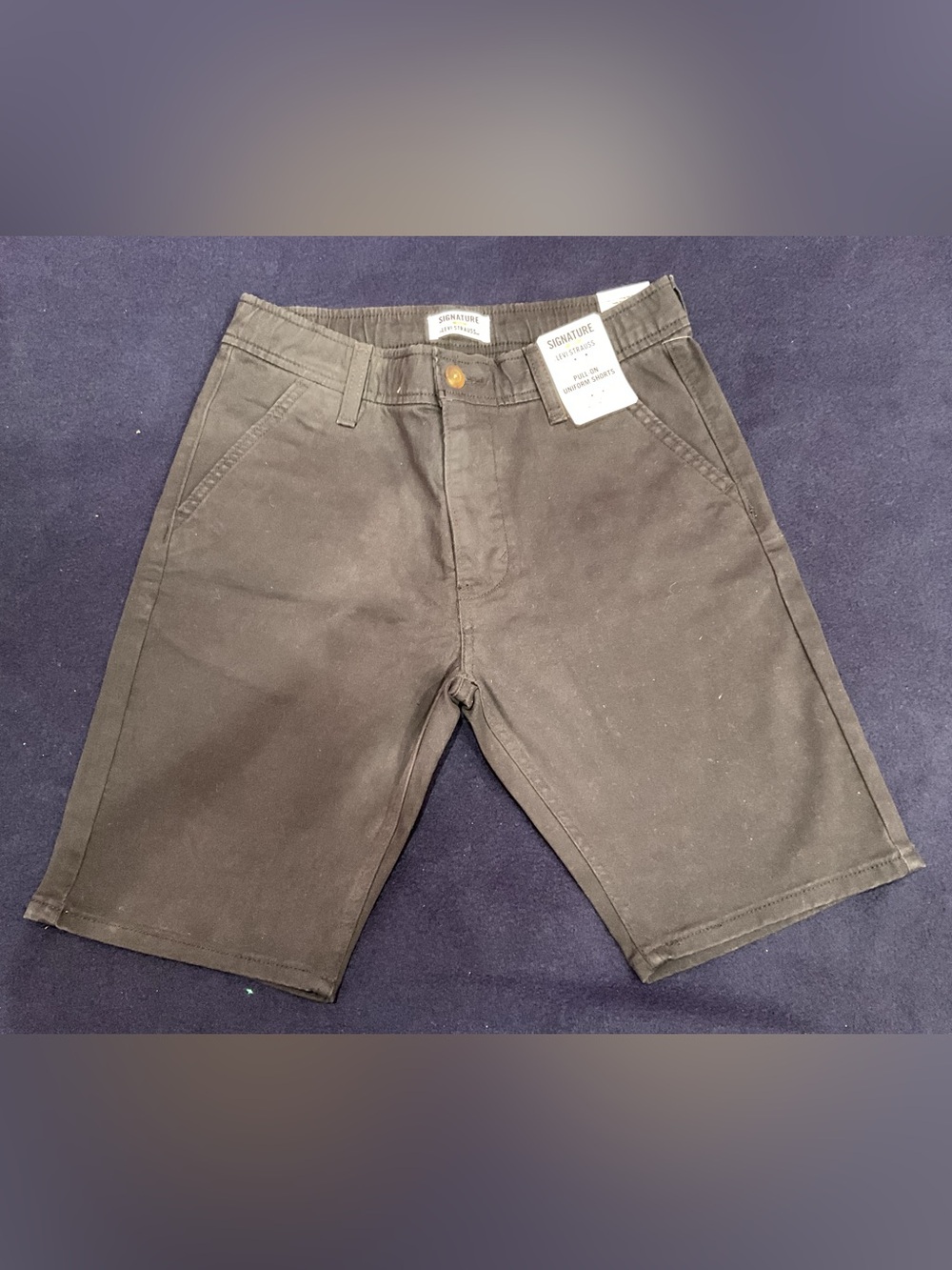Signature by Levi Strauss & Co. Boys Black Pull-On Uniform Shorts Size L (10/12)